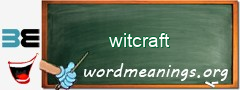 WordMeaning blackboard for witcraft